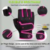 MOREOK Workout Gloves Gym Gloves for Men/Women, [3MM Gel Pad] [3/4 Finger] Weight Lifting Gloves Fitness Gloves for Powerlifting,Exercise,Fitness,Training Pink-M