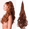 Ponytail Extension 30 Inch Flexible Wrap OTO BELLA Around Ponytail Hair Extensions 120g Long Curly Synthetic Ponytail Wavy Pretty Hair Ponytails Hairpieces For Women Daily Use (350#)