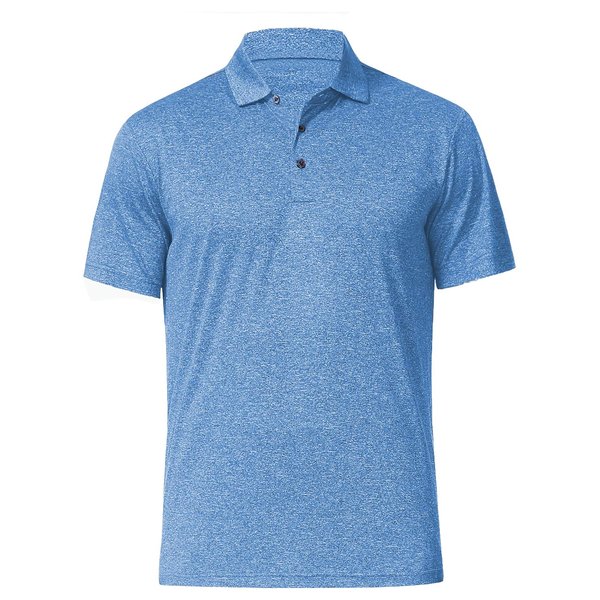 Men's Dry Fit Golf Polo Shirt (as1, Alpha, l, Regular, Regular, Light Blue)