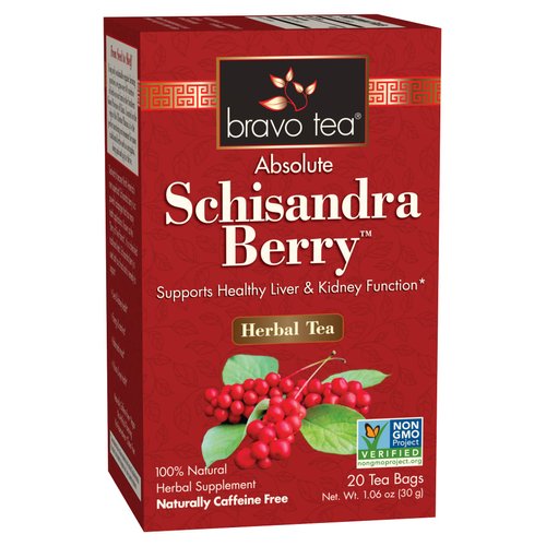 Bravo Tea Absolute Schisandra Berry Herbal Tea Caffeine Free, 20 Tea Bags