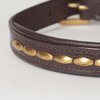 Small Genuine Leather Padded Decorated Camelot Dog Collar; Fits 12" - 14" Neck Size