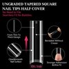 UNA GELLA No C Curve Nail Tips 504 PCS Extra Long XXL Tapered Square Nail Tips Half Cover Nails tips Straight Shape For French Acrylic Nails False Fake Clear Tips Square Shape with Box