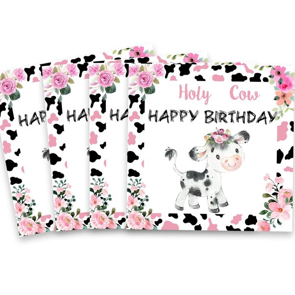 60 Pcs Holy Cow Party Paper Napkins Moo Moo Party Decorations Pink Cow Disposable Paper Napkins for Farm Animals Cow Theme Girls Baby Shower 1st 2nd 3rd 4th Birthday Party Supplies Decorations