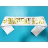 Generic Birthday King Sash White, Birthday Sashes for Boys or Men Gold Foil Letter 21st 30th 40th 50th 60th or Any Fun Birthday Party Favors Decoration (White Gold)