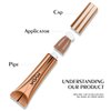 KYDA Highlighter Beauty Wand, Face Illuminator with Cushion Applicator, Natural Glossy Finish, Silky Smooth Cream, Face Highlighter Bronzer Makeup, Lightweight Blendable, by Ownest Beauty-Golden