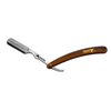 Classic Samurai Stainless Steel Professional Barber Straight Edge Razor with 100 Count Single Edge Razor Blades (Brown)