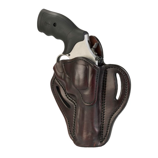 1791 GUNLEATHER K-Frame Revolver Holster - OWB Leather Revolver Holster - Right Handed Leather Gun Holster for Belts - Fits Ruger GP100, Smith & Wesson K Frame and 686 (Signature Brown)