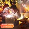 IPOW LED Snowflake Projector Star Christmas Tree Topper, 11.3'' Golden Glittered Star Treetop Lighted Rotating Snow Flake for Christmas Tree Decoration, Ideal as LED Night Light Projector for Children