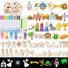 Mootycapa 24 Pcs Christmas Christian DIY Wooden Magnets to Paint, Nativity Scene Glow in The Dark Wood Painting Crafts, Jesus Fridge Magnets Craft Kits for Boys Girls School Home Party Activities