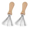 Hairbrush Cleaner Tool, 2 Pcs Mini Hair Brush Cleaner Wooden Handle Comb Cleaner with Metal Wire Rake Hair Clipper Cleaner Portable Hair Remover Tool for Home Salon Cleaning Hairs Dust Dirt Lint
