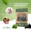 Biodegradable Floss Picks | 50 Count (1 Pack) | Mint Flavor, Candililla Wax | Sustainable & Reusable | Vegan & Cruelty-Free | Bamboo Floss Picks, Bamboo Toothpicks