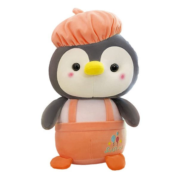 Plush Animal Toys Cartoon Cute Plush Penguin Doll with Hat, Plushies Penguin Stuffed Animal Toys Kawaii Penguin Hugging Pillow Soft Sleeping Partner Home Decor Throw Pillow Gift for Girls Boys 40cm