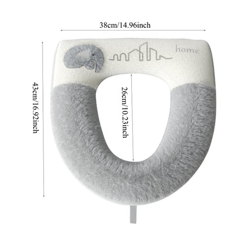 WIOEERS 2 Pieces Plush Thickened Toilet Seat Cushion, Washable, Reusable, Soft, Skin Friendly, Warm and Comfortable Universal Toilet Seat Cushion.