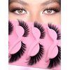 Fox Eye Lashes Wispy Eyelashes 20mm Long Cat-Eye Lashes Angel Wing Lashes Faux Mink False Eyelashes Natural Look 5 Pairs pack(XF01)