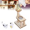 Miniature Cat Climbing Tower DIY Assembly, Cat Figurine Playset, Dollhouse Cat Tree, Unique and Eye Catching with Adorable Cat Tree, Cat Climbing Frame Dollhouse Toys