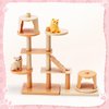 Golray 66Pcs Cat Toys for Kids Girls, 3 In 1 Pet Pretend Play Toys with 9 Cat Figurine/DIY Cat Tree/Beauty House/Playground, Toddler Cat Figures Pet Care Birthday Preschool Girl Boy Gift Age 4 5 6 7 8