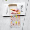 CEWEWP Flower Press on Nails Almond Fake Nails Colorful Gradient Nail Tips Spring Stick on Nails Acrylic Nails Long False Nails Gorgeous Floral Nails Designs Cute Nails for Women and Girls 24 Pcs