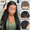 ISEE HAIR Glueless Wig Human Hair Pre Plucked Pre Cut Straight Wear Go Wigs Max Part 9x6 HD Lace Pre Bleached Tiny Knots Human Hair Wigs For Women 18 Inch
