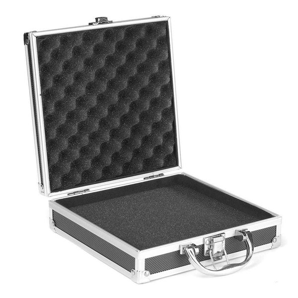 Aluminum Carrying Case,Mini Aluminum Case Foam Briefcase ToolBox Carrying Case Portable Tool Case (215 * 215 * 65mm)