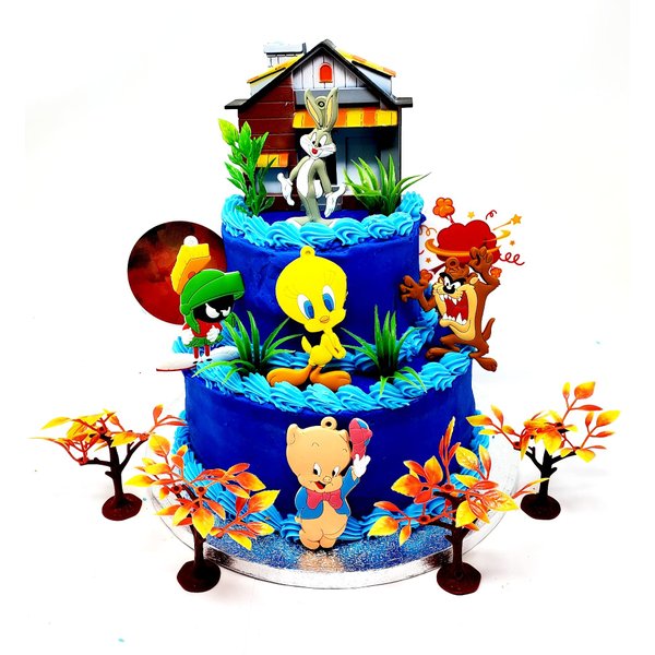 Looney Tunes Cake Topper Birthday Cake Set Featuring Bugs Bunny, Porky Pig, Tweety Bird, Marvin the Martian, The Tasmanian LYCT45GB 0