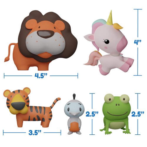 SplashEZ Mold Free Bath Toys for Babies & Toddlers, Animal No Hole Bath Toys, No Mold for Tub, Beach, Pool, BPA-Free, Dishwasher-Safe, Infant Bath Toys No Holes 0 1 3 6 12 18 Months