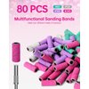 YBLNTEK 80Pcs Small Sanding Bands with 3.1MM Mandrel Bit for Nail Drill, 80 120 180 240 Grit Mini Nail Sanding Bands for Nails Acrylic Gel Removing and Shaping