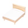 SUNGOOYUE 1:12 Dollhouse Double Bed Model, Mini Portable Oak Material Bed Furniture Decoration for Dollhouse Accessories