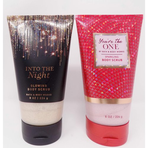 Limited Brands, Bath Set of 2 Body Scrubs 1- Into the Night 8 oz Glowing Body Scrub and 1- You're the One 8 oz Sparkling Body Scrub