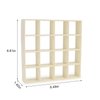 Miniature Furniture Wooden Storage Rack 16 Grid Shelves 1:12 Dollhouse Accessories Bookshelf Display Shelf Wall Rack Stand Mini House Scene Decoration (Beige)