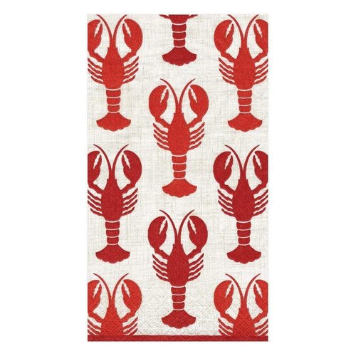 Caspari Entertaining Lobsters Guest Towels, Pack of 15