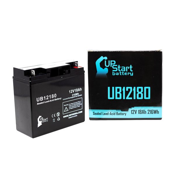 Replacement for Union Battery MX12180 Battery - Replacement UB12180 Universal Sealed Lead Acid Battery (12V, 18Ah, 18000mAh, T4 Terminal, AGM, SLA)