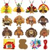FVNPIHAM Thanksgiving Craft Kits for Kids, Turkey Crafts Felt Turkey Necklace Craft DIY Fall Crafts Make a Turkey Stickers, Classroom Activities Party Favors Supplies 12 Sets