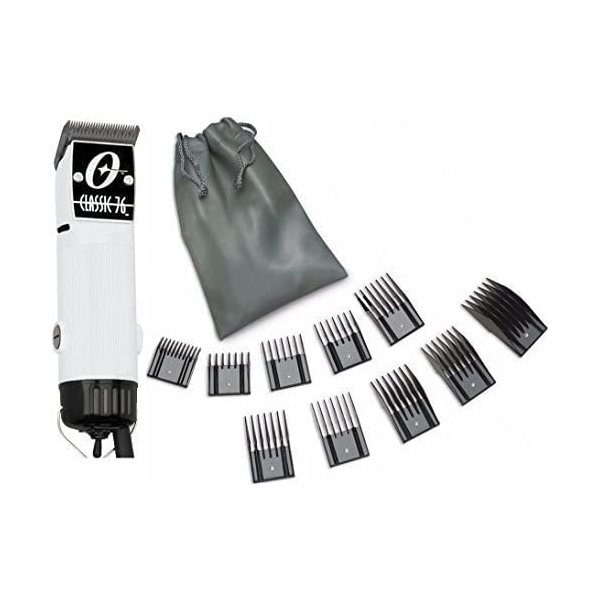 Oster Classic 76 White Color Limited Edition Hair Clipper+10 PC Comb Set