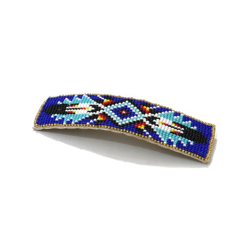 Beaded Hair Clips Native American Style Handmade Collection (Blue)