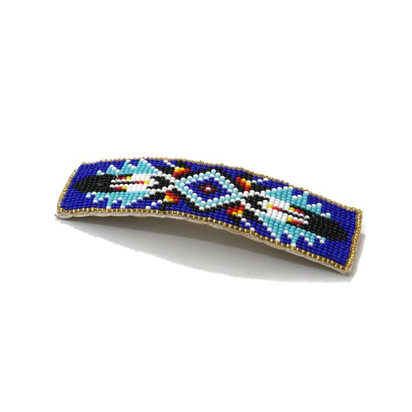 Beaded Hair Clips Native American Style Handmade Collection (Blue)