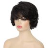 Kaneles Short Curly Wavy Black Wigs for Women Heat Resistant Synthetic Full Head Hair Costume Wig Natural Looking