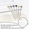 6Pcs Drill Hair Clips Diamond Hair Pin Bobby Pins Rhinestone Bangs Clips (White, Blue, Black, , Crystal Yellow, Pearl, 1 Pcs Each)