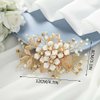 Catey Flower Bride Wedding Hair Clip Gold Hair Comb Rhinestone Wedding Hair Piece Baroque Bridal Hair Clip Side Comb Hair Accessories for Women and Girls