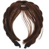 OSALADI Bang Hair Bands Synthetic Headband Wig with Bangs Front Hair Bangs Headband Braided Hair Hoop for Women, front hair extensions Light front hair bangs Brown headband bangs