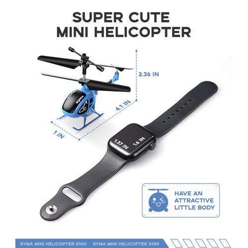 SYMA Remote Control Helicopter, 3.5 Channel RC Helicopters for Kids and Adults, Micro Indoor Aircraft with Gyro, Altitude Hold, One Key Start and Rechargeable Battery, Blue