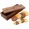 TOSQP27 Tower of Hanoi Game Gift Wooden Puzzle Brainteaser Hanoi Tower 9 Rings Logic Games Brain Teaser Learning Intellectual Thinking Toy Premium Rosewood