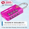 TSA Approved Travel Luggage Locks, Open Alert Combination Lock for School Office & Gym Locker,Toolbox, Pelican Case,Easy Read Dials- 1, 2 & 4 Pack (1, Pink 1 Pack)
