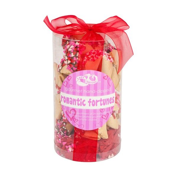 Romantic Decorated Fortune Cookies in Cylinder