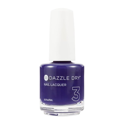 Dazzle Dry Nail Lacquer (Step 3) - Flair - An opaque dark purple indigo. Full coverage cream. (0.5 fl oz)