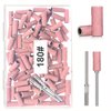 100pcs 180 Grit Small Sanding Bands for Nail Drill with 2pcs 3/32’’ Upgrade Mandrels Bits, Mini Sanding Bands for Nail Drill for Manicure Nail Salon and Nail Enthusiasts Use, Pink