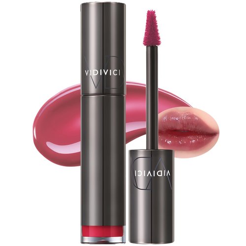VIDIVICI Millennial Tint Glit - Transfer Proof Moisture Korean Lip Tint with Long-Lasting Color, Lightweight Water Jelly Texture, Hydrating & Smudge-Free Lip Stain, 0.13oz (03 LOVE GROSE)