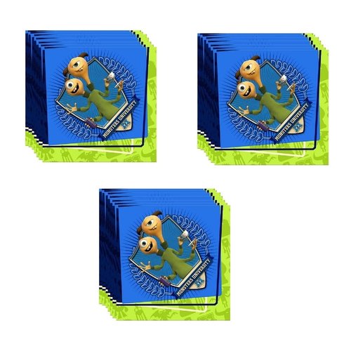 Monsters University Party Supplies Bundle Pack includes 48 Lunch Napkins and 24 Stickers