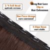 Benehair Clip in Hair Extensions Real Human Hair Brown Clip in Human Hair Extensions 3/4 Full Head with 5 Clips 18 Inch One Piece Hair Clip in for Women with Thinning Hair #04 Medium Brown, 18〃