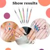 5 Pcs Nail Art Sculpture Pen Dual Tipped Silicone Nail Tools Nail Art Acrylic Pen Silicone Brushes for Resin Nail Art Tools for Design Nail Foil Carving Drawing Effect Shaping Drawing