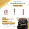 TESSHAIR 13x4 Body Wave Lace Front Wigs Human Hair Pre Plucked for Black Women, 180% Density Glueless HD Transparent Lace Front Wigs Human Hair Wig with Baby Hair (24 Inch)